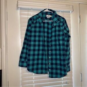 Vineyard Vines Teal and Black Plaid Shirt